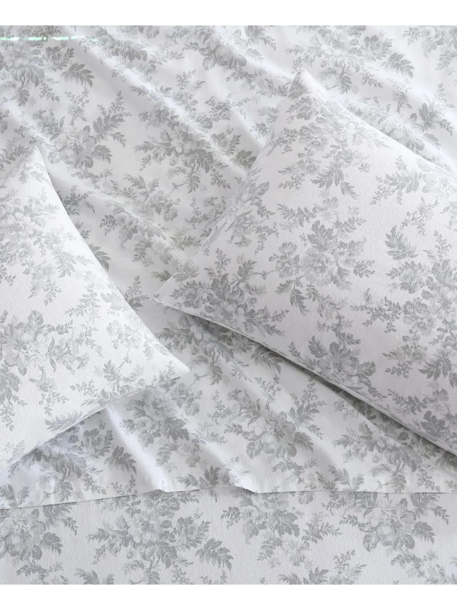 Комплект постельного белья из хлопковой фланели, 4 предмета, размер Queen Laura Ashley, цвет vanessa — изображение 3 из 6