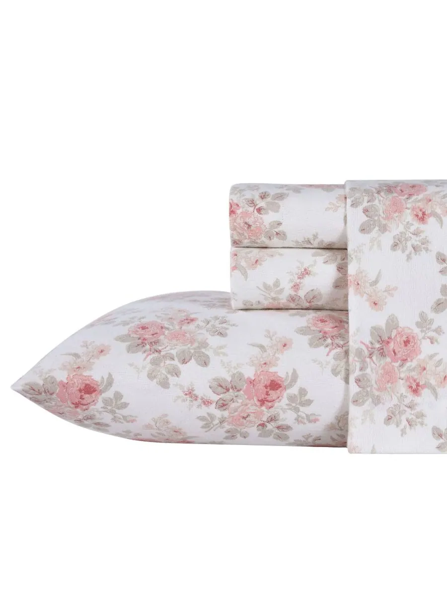 Комплект постельного белья из хлопковой фланели, 4 предмета, размер Queen Laura Ashley, цвет lisalee — изображение 1 из 4