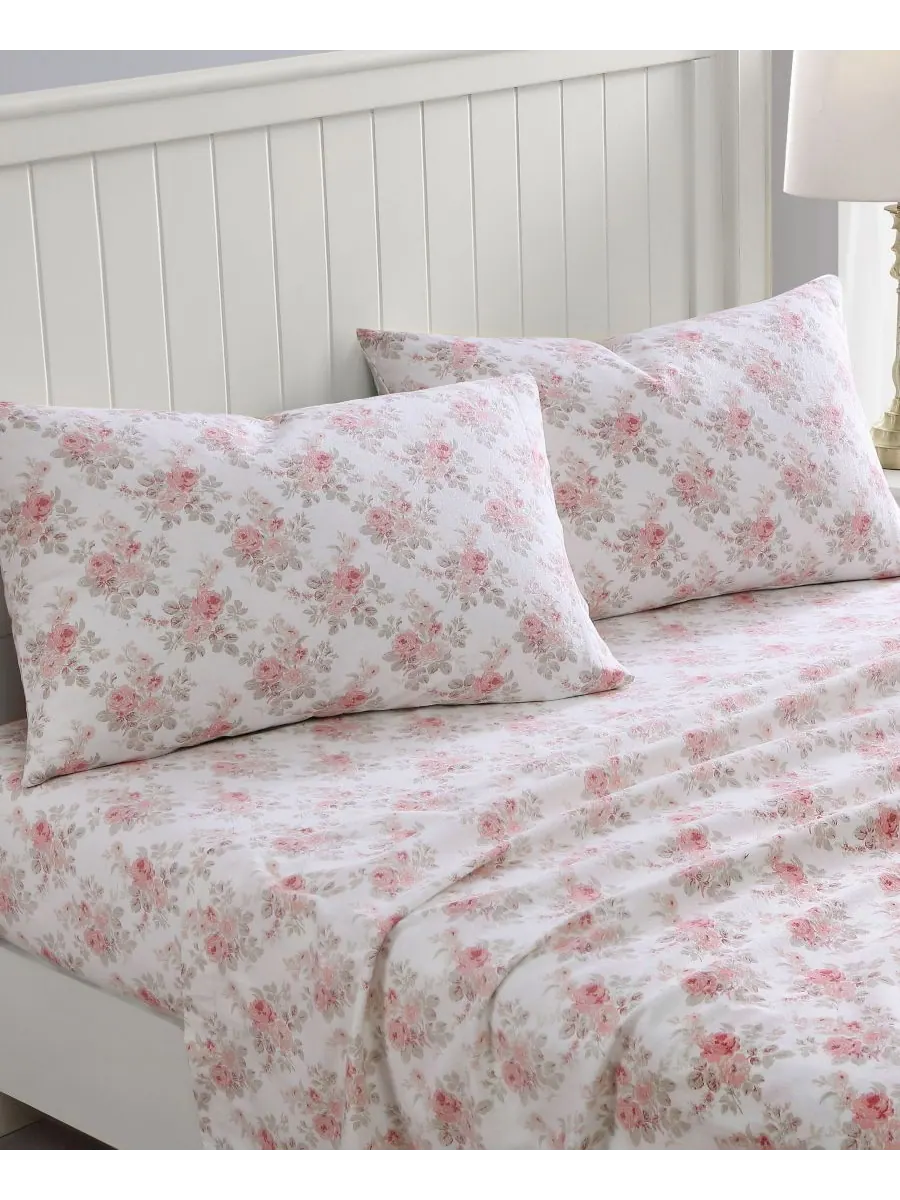 Комплект постельного белья из хлопковой фланели, 4 предмета, размер Queen Laura Ashley, цвет lisalee — изображение 2 из 4