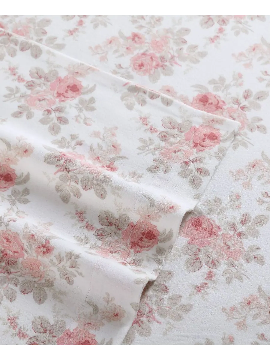 Комплект постельного белья из хлопковой фланели, 4 предмета, размер Queen Laura Ashley, цвет lisalee — изображение 3 из 4