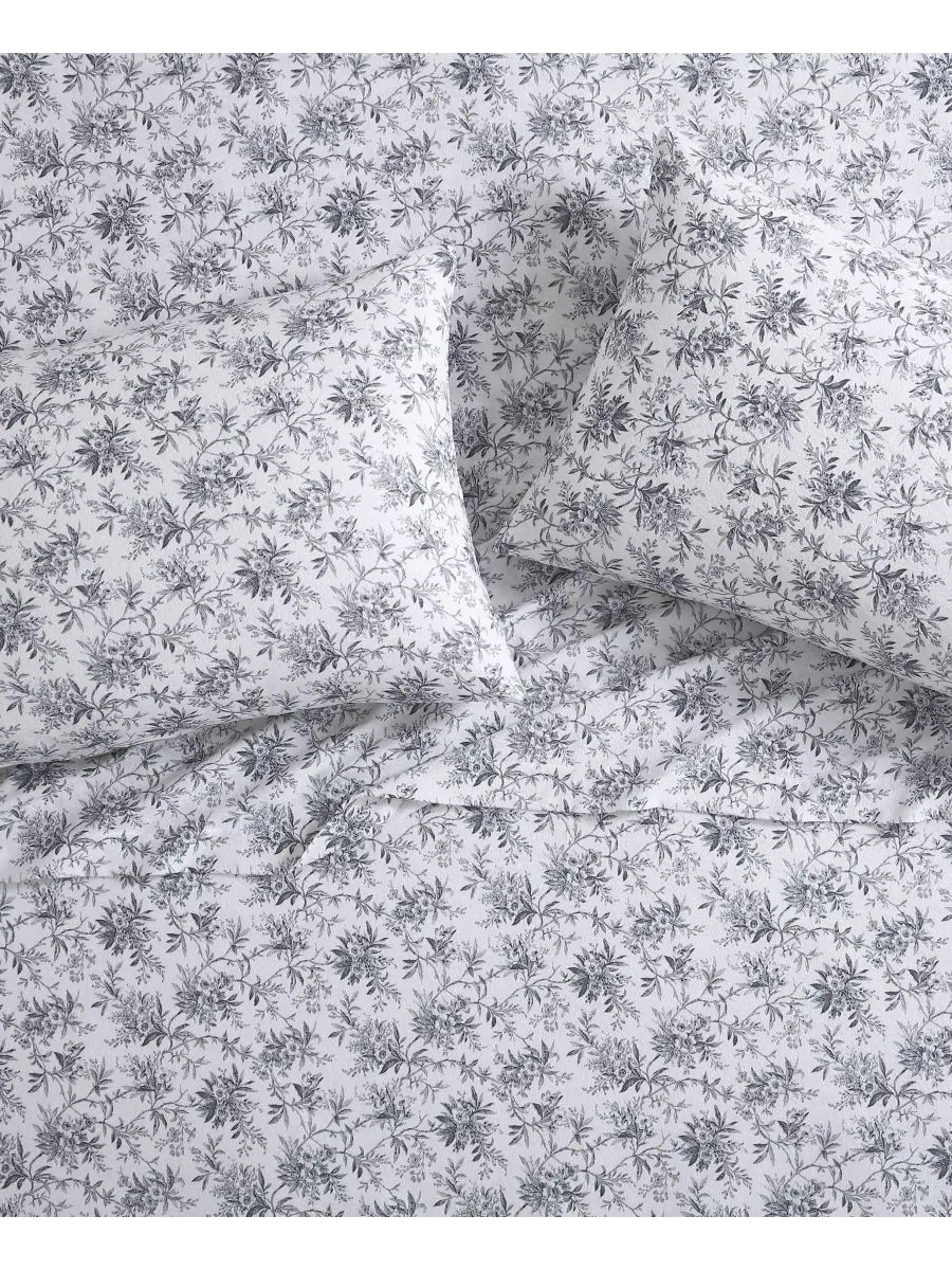 Комплект постельного белья из хлопковой фланели, 4 предмета, размер Queen Laura Ashley, цвет faye — изображение 3 из 5