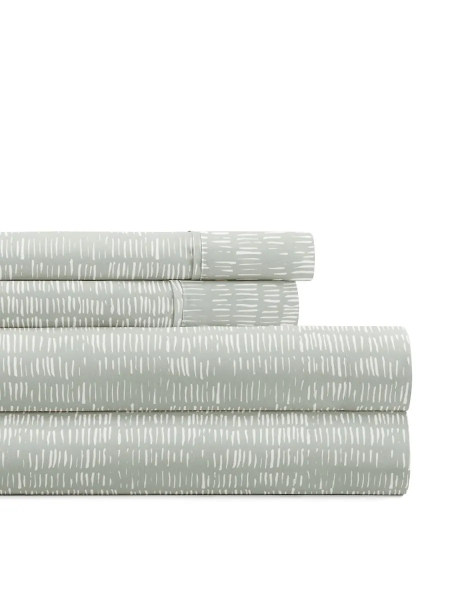 Комплект постельного белья Soft Lines из 4 предметов, размер King ienjoy Home — изображение 2 из 4, зеленый