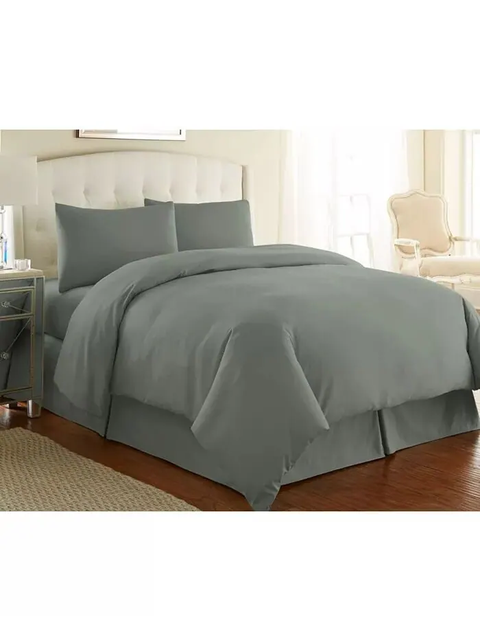 Ультра-мягкий и современный пододеяльник из трех предметов Southshore Fine Linens — изображение 1 из 1, темный зеленый