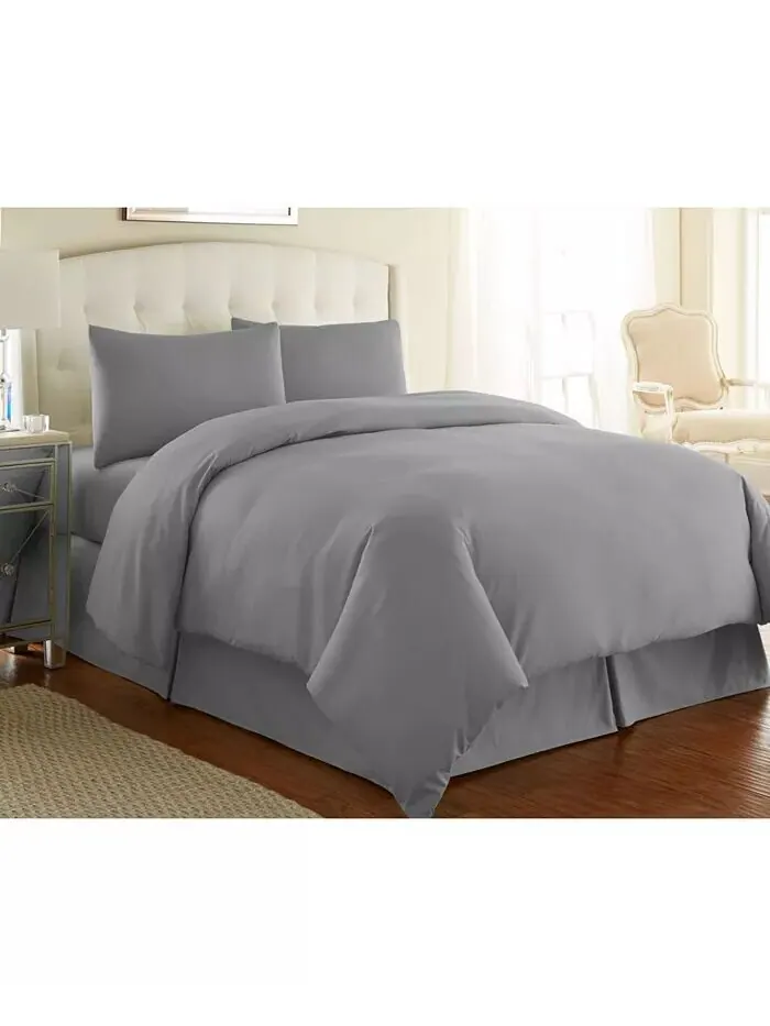 Ультра-мягкий и современный пододеяльник из трех предметов Southshore Fine Linens — изображение 1 из 1, светлый серый