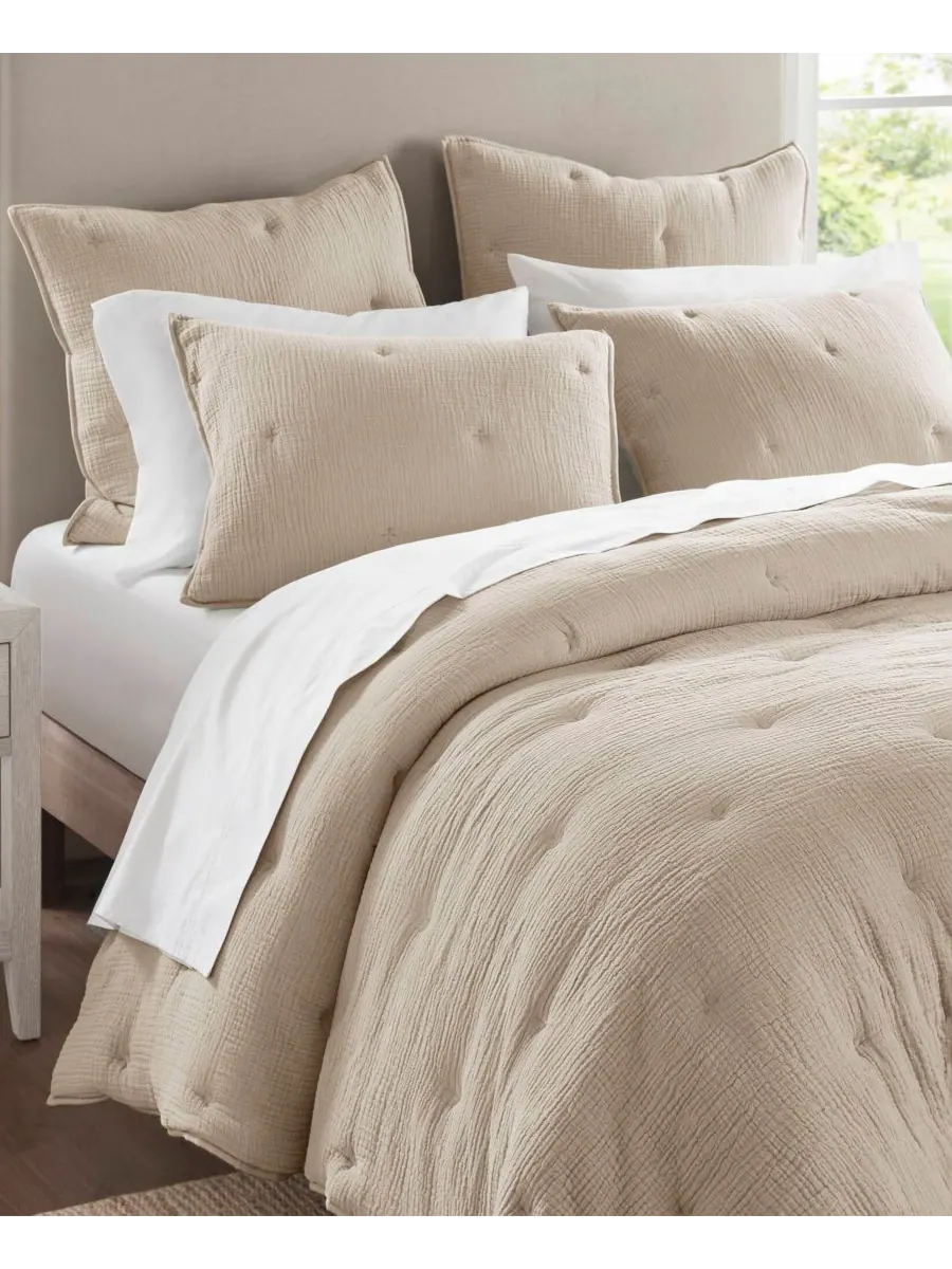 Комплект постельного белья Breeze Cotton с вышивкой, 3 предмета, размер King Harbor House — изображение 2 из 10, тауп