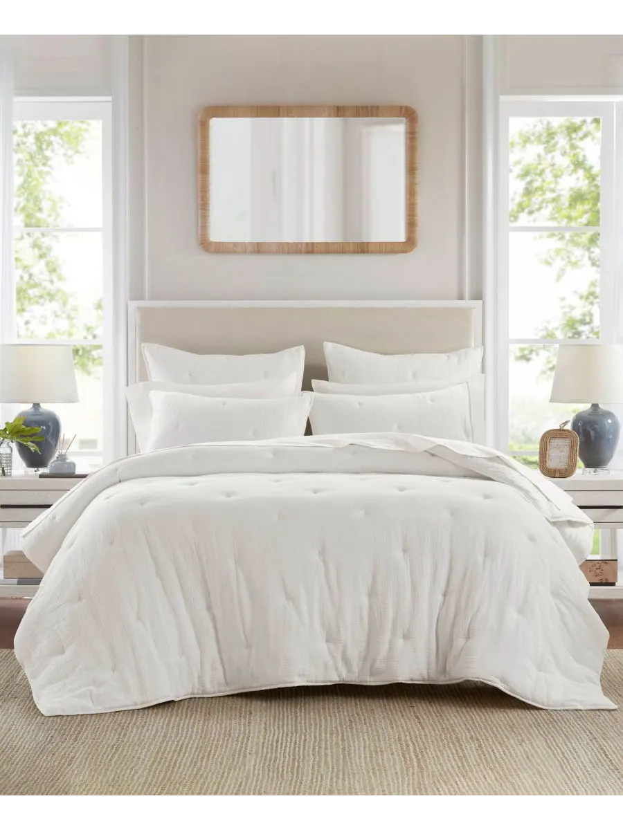 Комплект постельного белья Breeze Cotton с вышивкой, 3 предмета, размер King Harbor House — изображение 1 из 10, белый