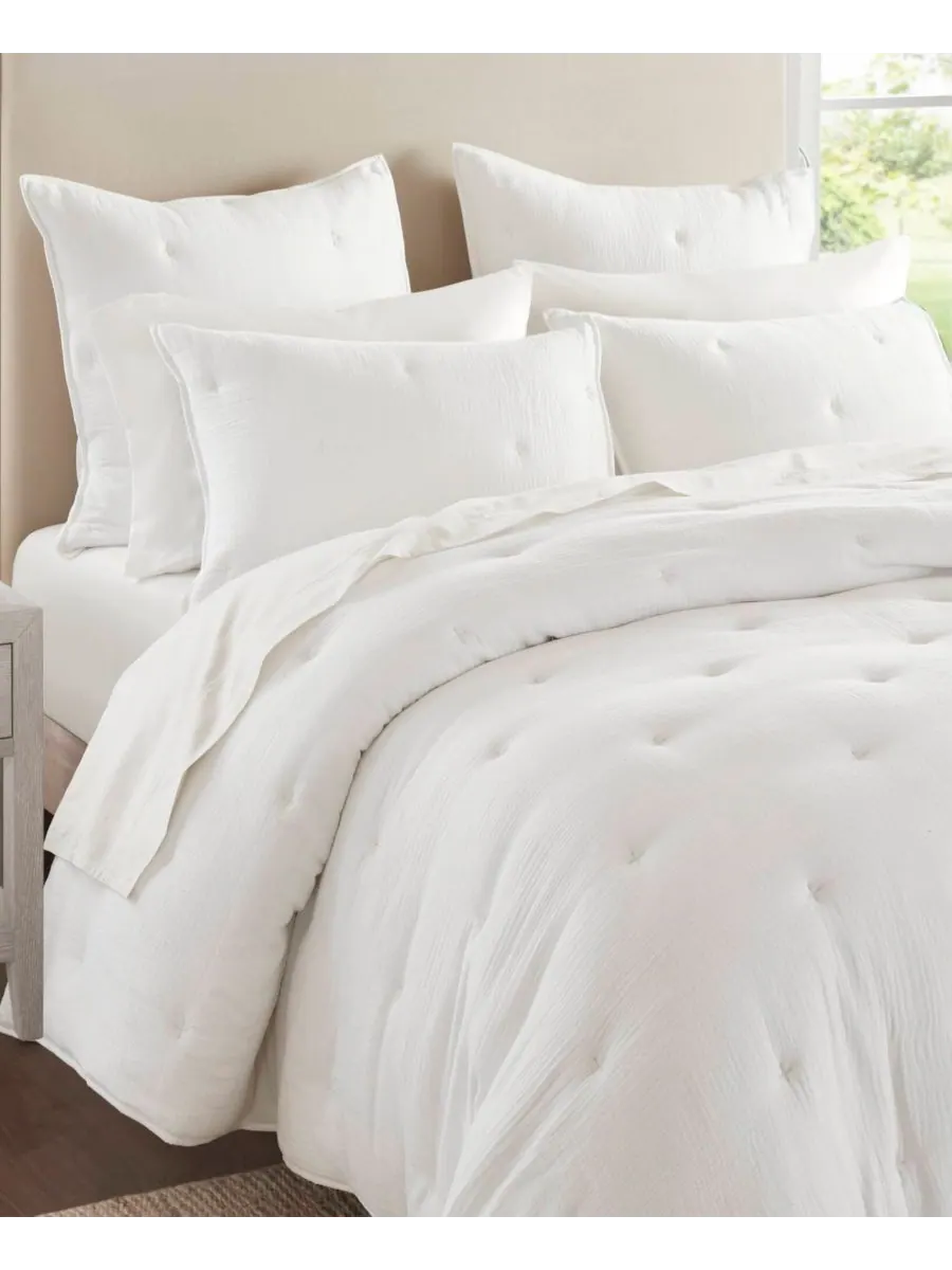 Комплект постельного белья Breeze Cotton с вышивкой, 3 предмета, размер King Harbor House — изображение 2 из 10, белый