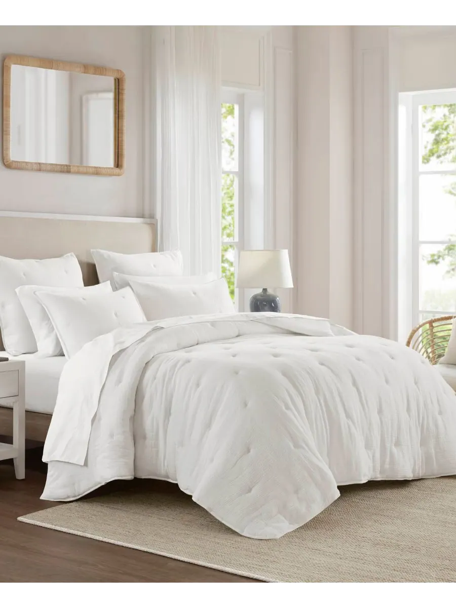 Комплект постельного белья Breeze Cotton с вышивкой, 3 предмета, размер King Harbor House — изображение 8 из 10, белый