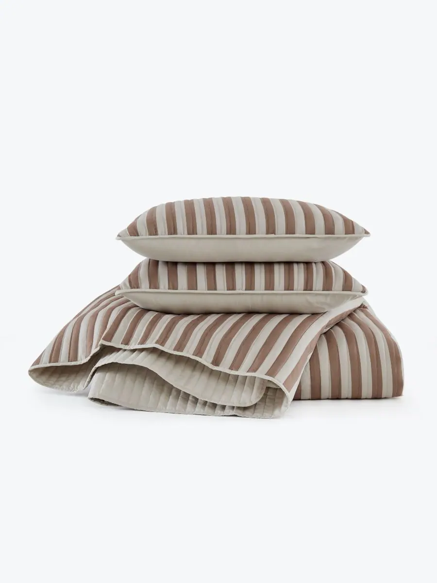 Комплект постельного белья Weston Stripe из 3 предметов, размер Full/Queen Truly Soft — изображение 4 из 4, коричневый