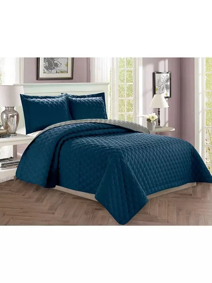 Роскошный бриллиантовый дизайн 2 шт. Комплект стеганых покрывал, Twin/Twin XL Elegant Comfort — изображение 8 из 8