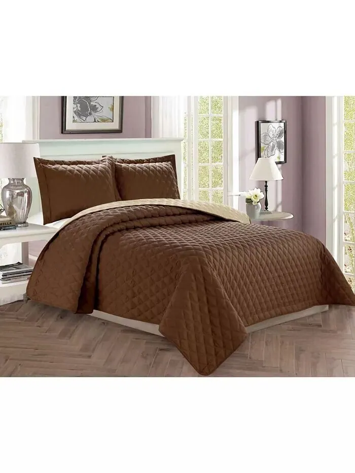 Роскошный бриллиантовый дизайн 2 шт. Комплект стеганых покрывал, Twin/Twin XL Elegant Comfort — изображение 6 из 8