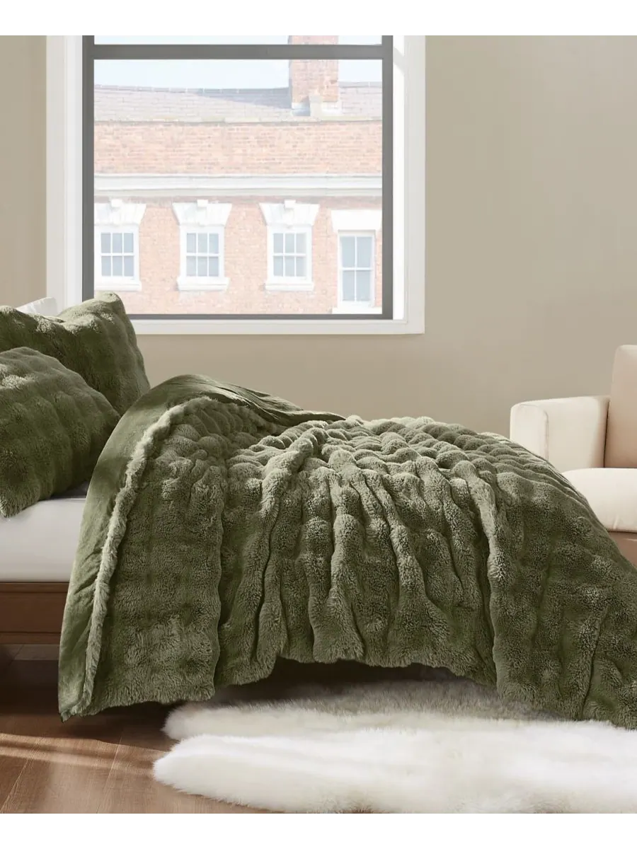 Комплект постельного белья Bubble из искусственного меха, 3 предмета, размер Full/Queen Brooklyn — изображение 2 из 5