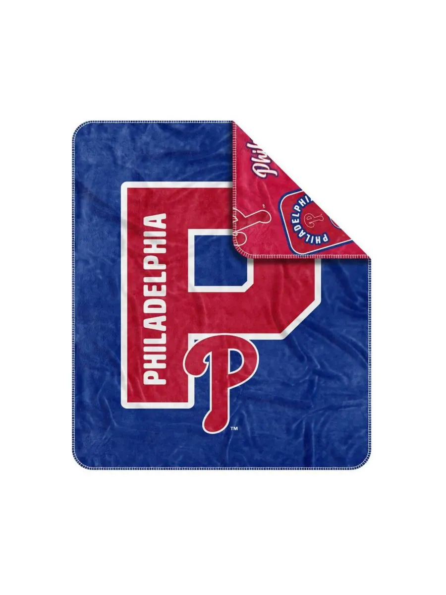 Плед Philadelphia Phillies Dream Weave размером 50 x 60 дюймов Logo Brands — изображение 2 из 3, красный
