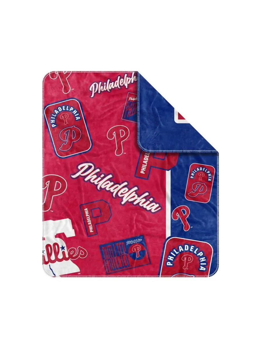 Плед Philadelphia Phillies Dream Weave размером 50 x 60 дюймов Logo Brands — изображение 3 из 3, красный