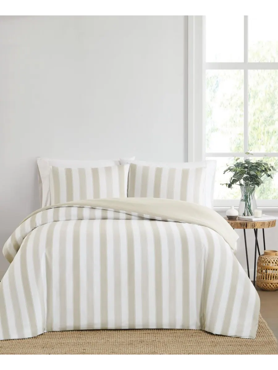 Комплект постельного белья aiden stripe из 3 предметов, размер king. Truly Soft — изображение 1 из 5, бежевый/белый