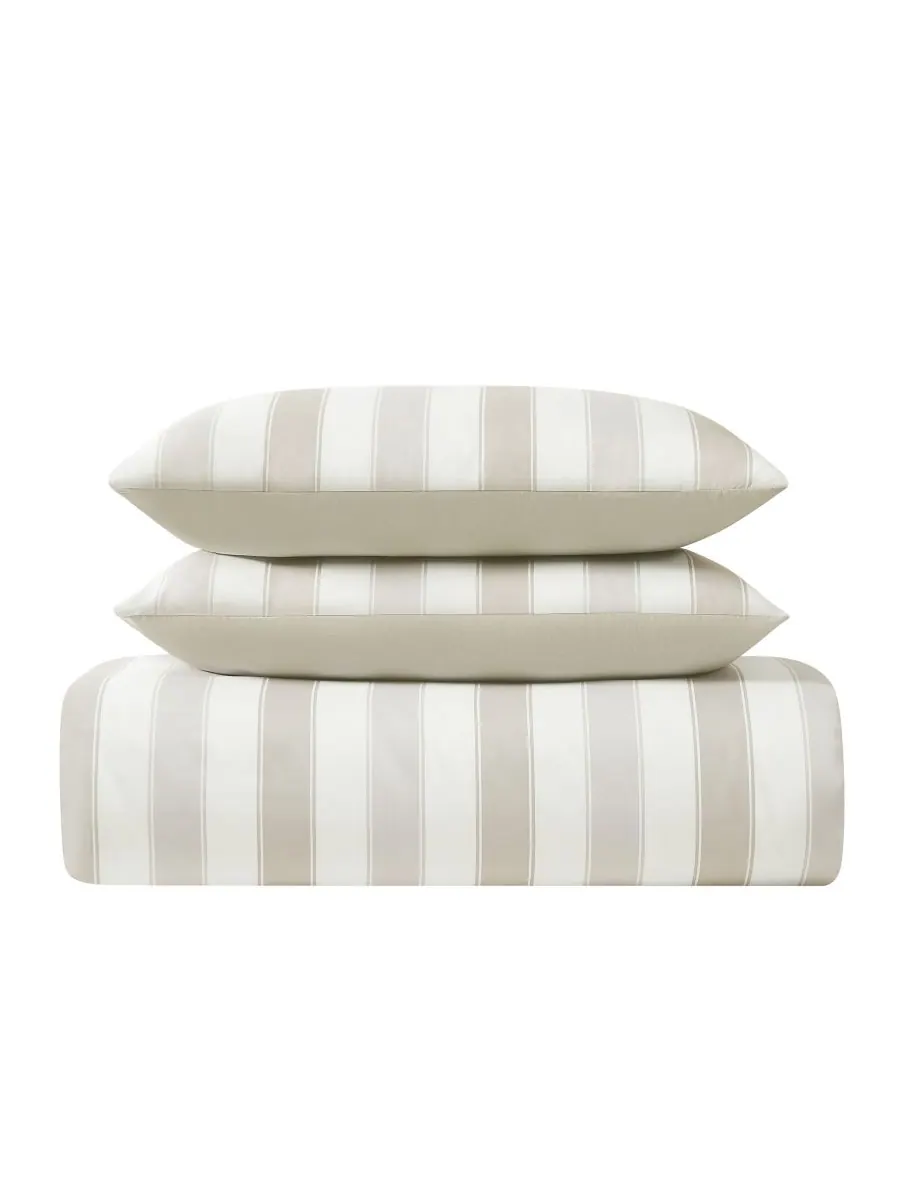 Комплект постельного белья aiden stripe из 3 предметов, размер king. Truly Soft — изображение 3 из 5, бежевый/белый