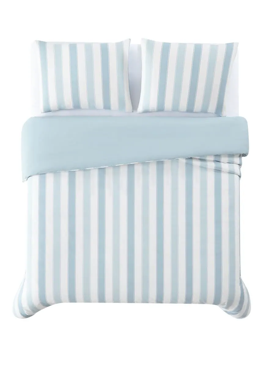 Комплект постельного белья aiden stripe из 3 предметов, размер king. Truly Soft — изображение 4 из 5, синий/белый