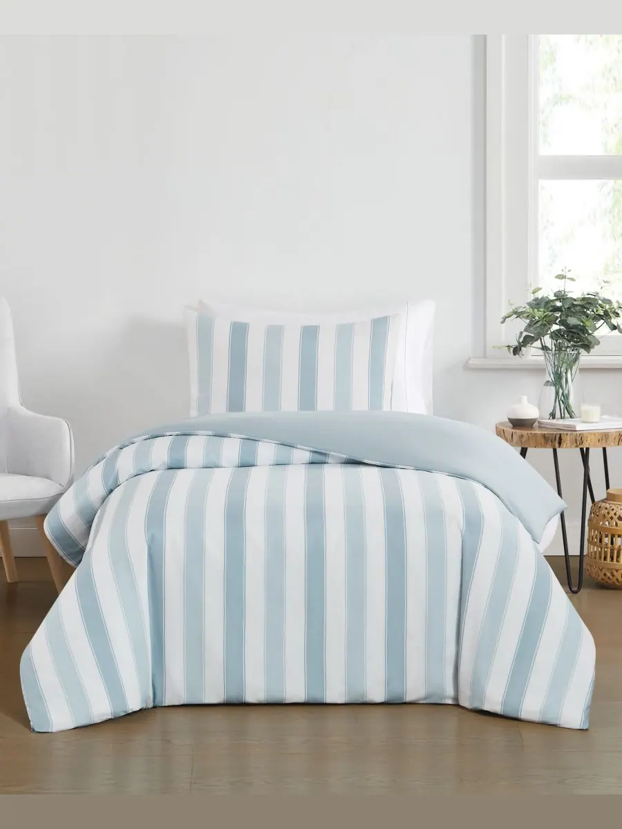 Комплект постельного белья aiden stripe из 3 предметов, размер king. Truly Soft — изображение 5 из 5, синий/белый