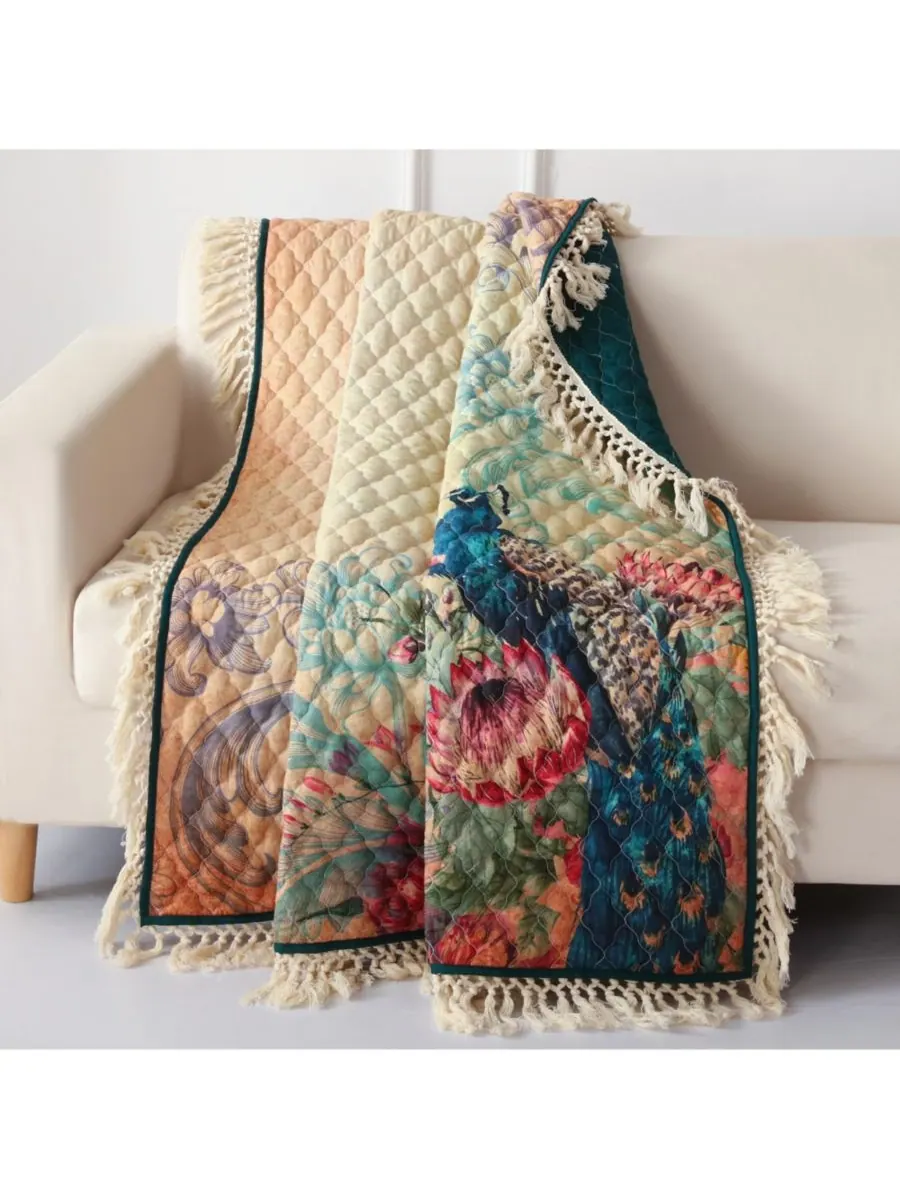 Плед Eden Peacock с бахромой, 50 x 60 дюймов Greenland Home Fashions