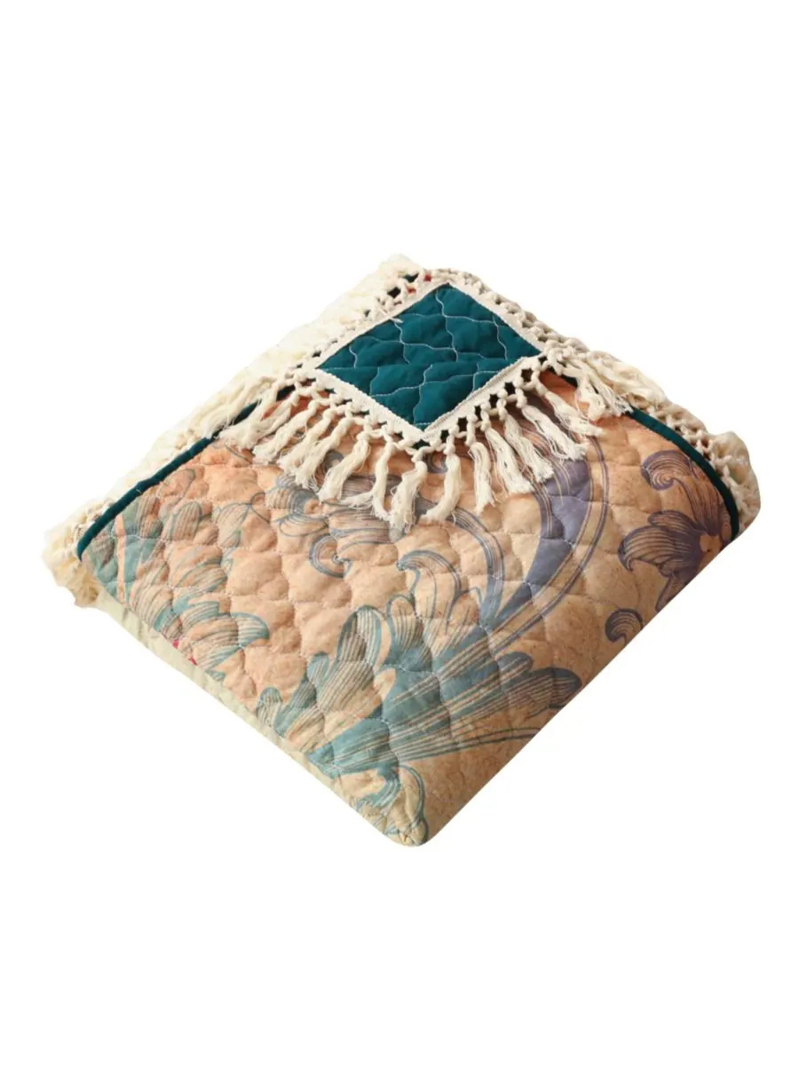 Плед Eden Peacock с бахромой, 50 x 60 дюймов Greenland Home Fashions — изображение 3 из 4, экру