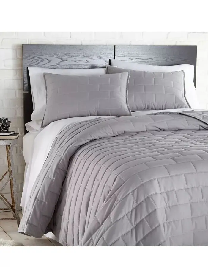 Легкий комплект одеял из трех предметов для фермерского дома Southshore Fine Linens — изображение 2 из 7, серый