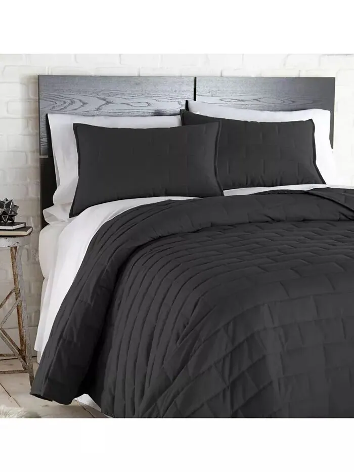 Легкий комплект одеял из трех предметов для фермерского дома Southshore Fine Linens — изображение 5 из 7, серый