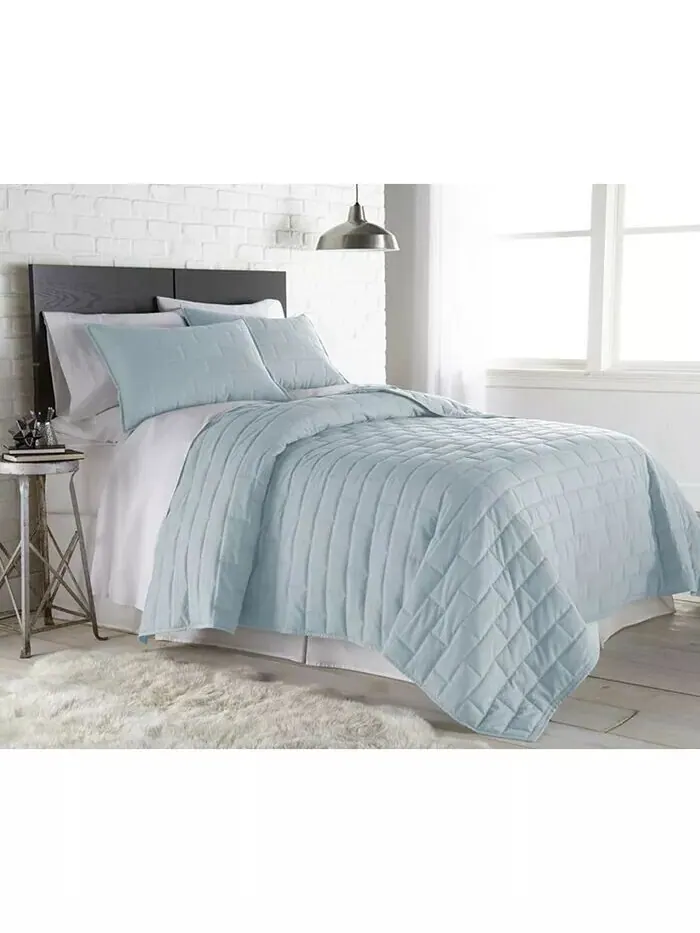 Легкий комплект одеял из трех предметов для фермерского дома Southshore Fine Linens — изображение 1 из 7, синий