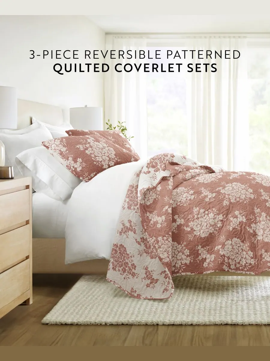 Двусторонний комплект постельного белья Distressed Bouquet из 3 предметов, размер King/California — изображение 2 из 10