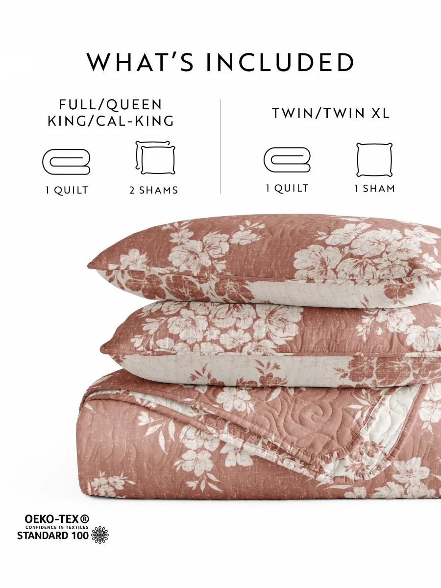Двусторонний комплект постельного белья Distressed Bouquet из 3 предметов, размер King/California — изображение 7 из 10