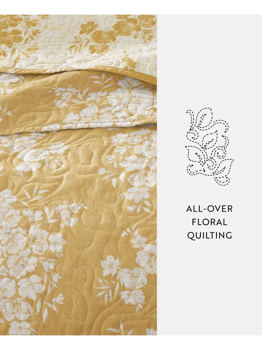 Двусторонний комплект постельного белья Distressed Bouquet из 3 предметов, размер King/California — изображение 4 из 10