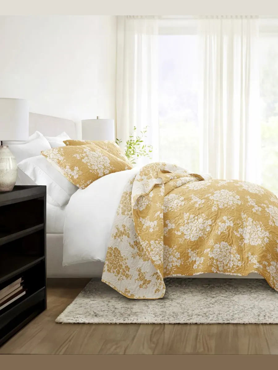 Двусторонний комплект постельного белья Distressed Bouquet из 3 предметов, размер King/California — изображение 8 из 10