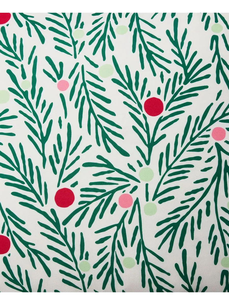 Праздничный комплект постельного белья Green Branches, 4 предмета, размер Full/Queen Hallmark — изображение 6 из 8, зеленый
