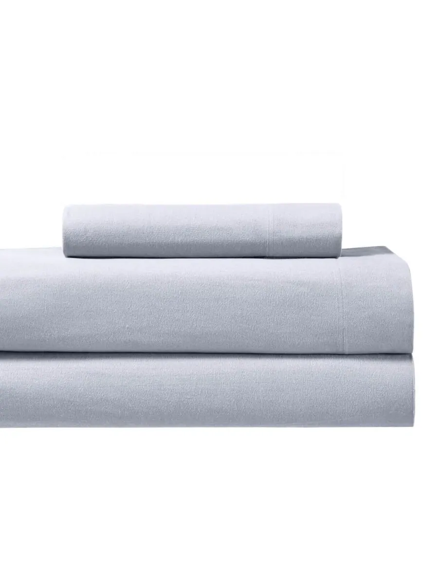 Комплект из 3 предметов: простыни из плотной фланели, размер Twin XL Egyptian Linens — изображение 2 из 2, серый