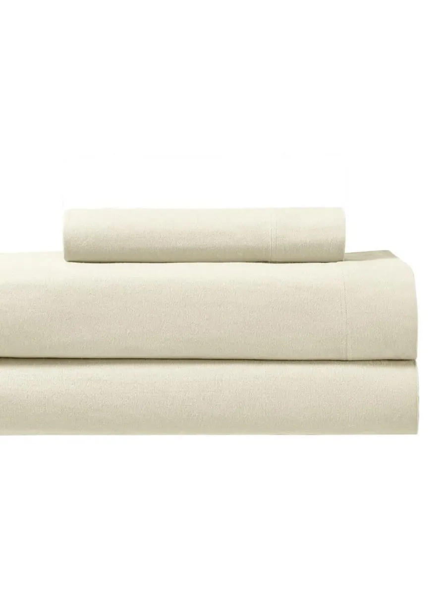 Комплект из 3 предметов: простыни из плотной фланели, размер Twin XL Egyptian Linens — изображение 1 из 5, белый