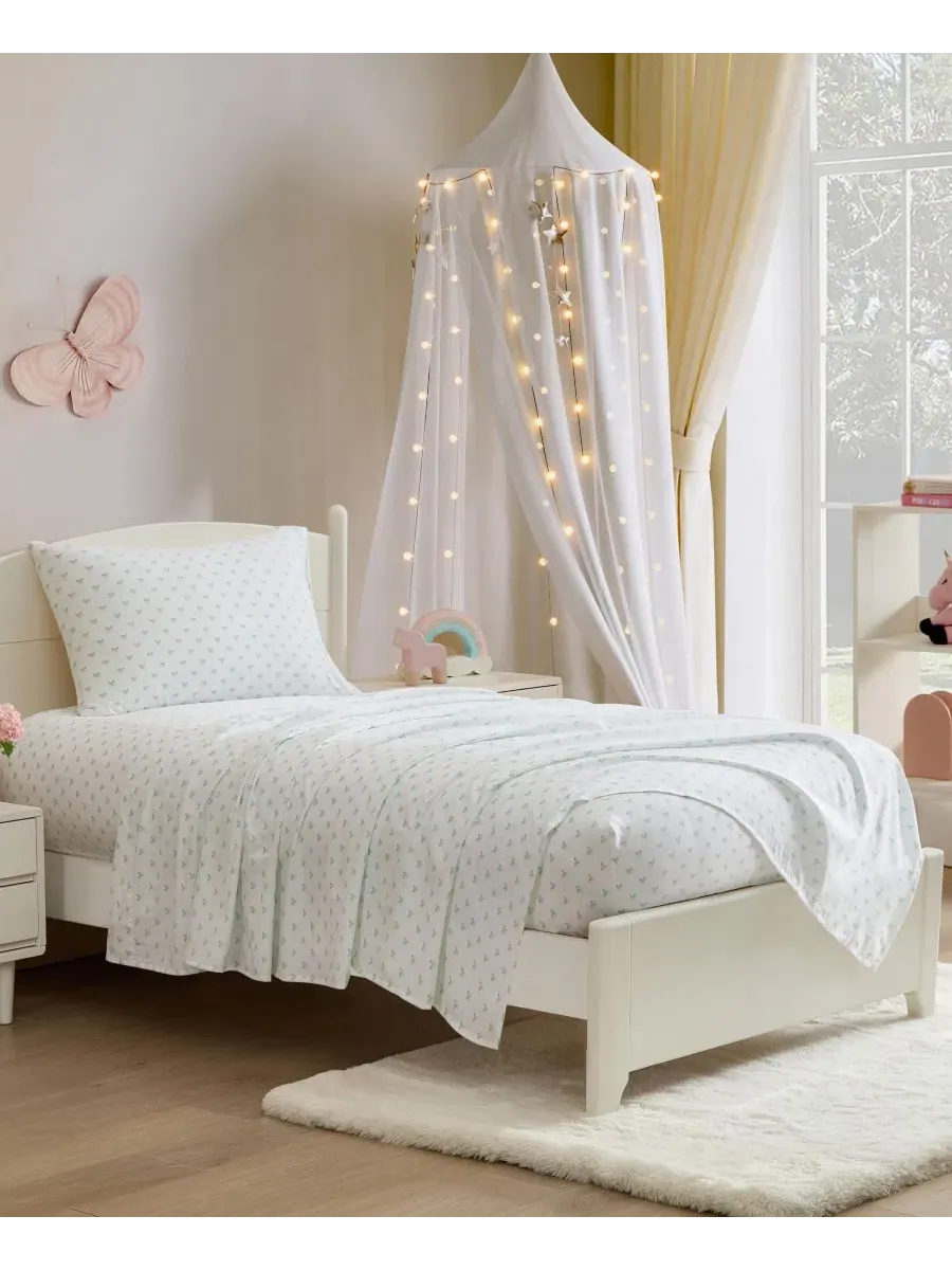 Комплект постельного белья с принтом бантов, 4 предмета Laura Ashley Kids — изображение 2 из 6, голубой синий