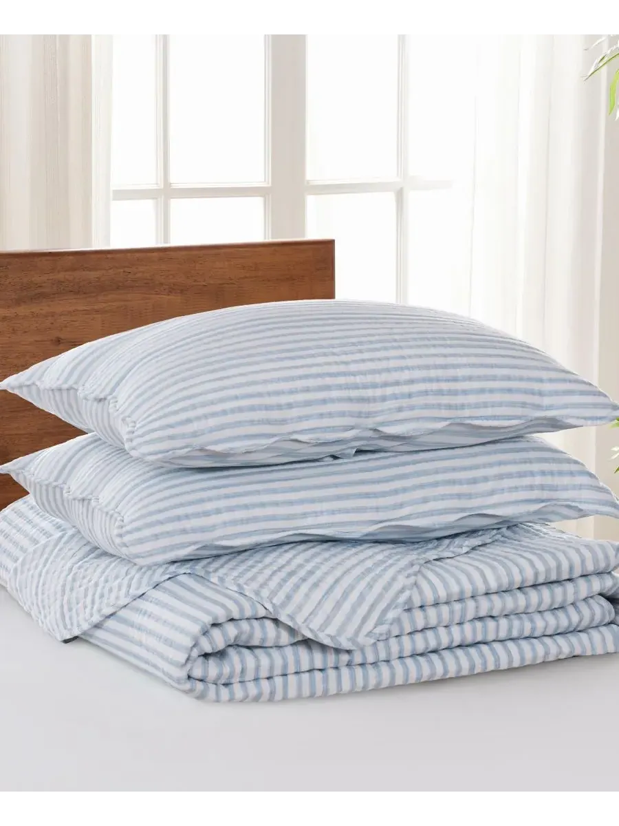 Комплекты двусторонних покрывал Home Martha Stripe Levtex — изображение 3 из 5, синий