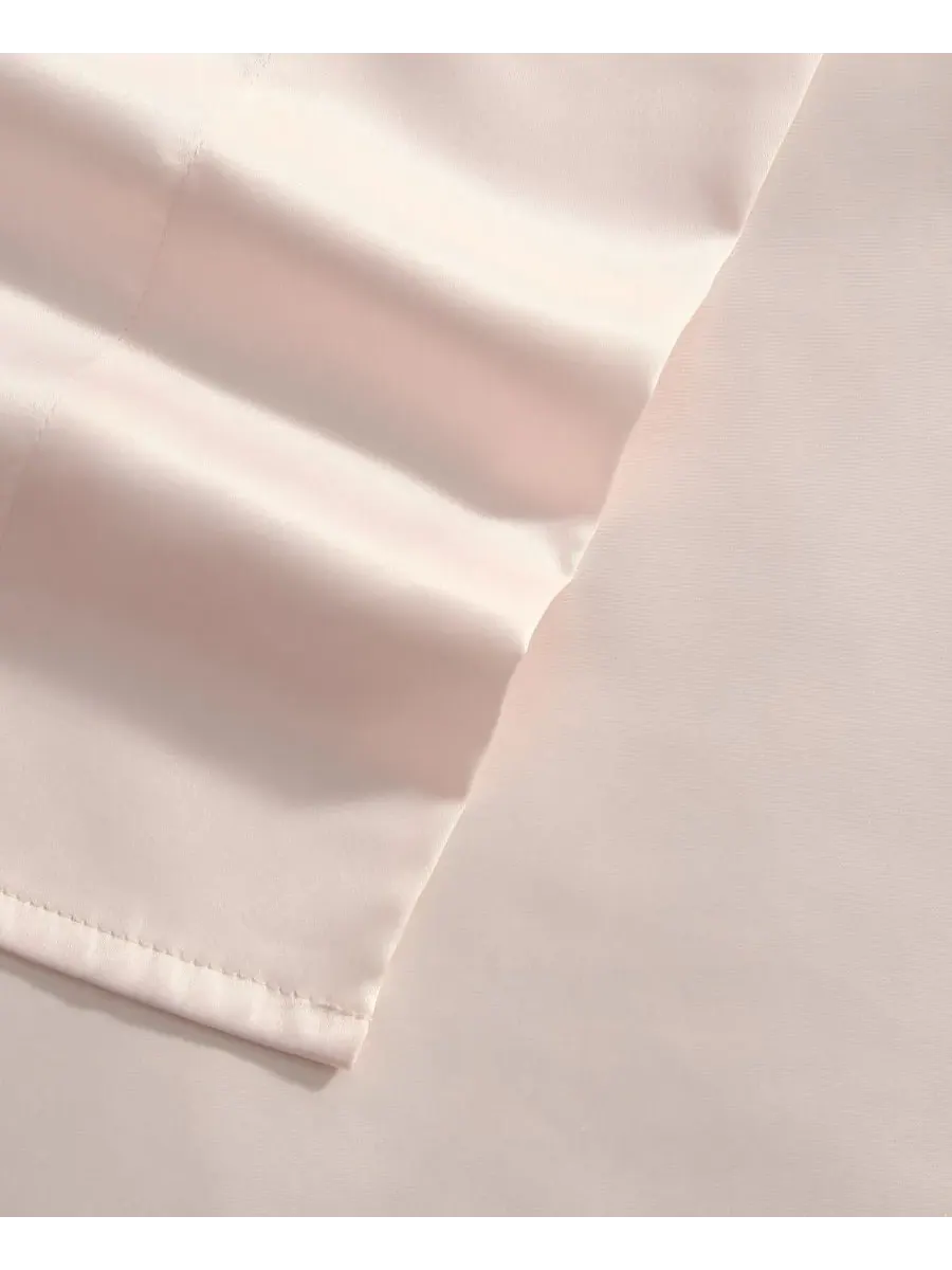 Комплект постельного белья Solid Satin Bliss из 4 предметов, размер Queen Laura Ashley — изображение 4 из 6, розовый