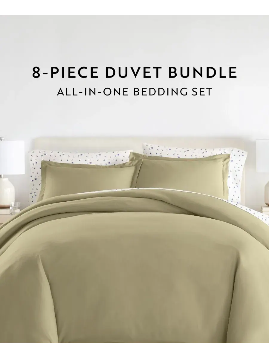 Комплект постельного белья 8 предметов с пододеяльником и одеялом, Queen ienjoy Home, Soft Floral — изображение 4 из 8