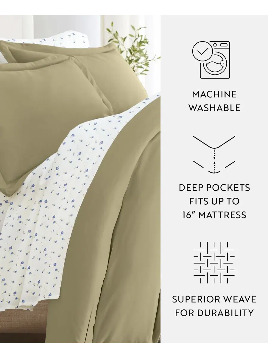 Комплект постельного белья 8 предметов с пододеяльником и одеялом, Queen ienjoy Home, Soft Floral — изображение 6 из 8