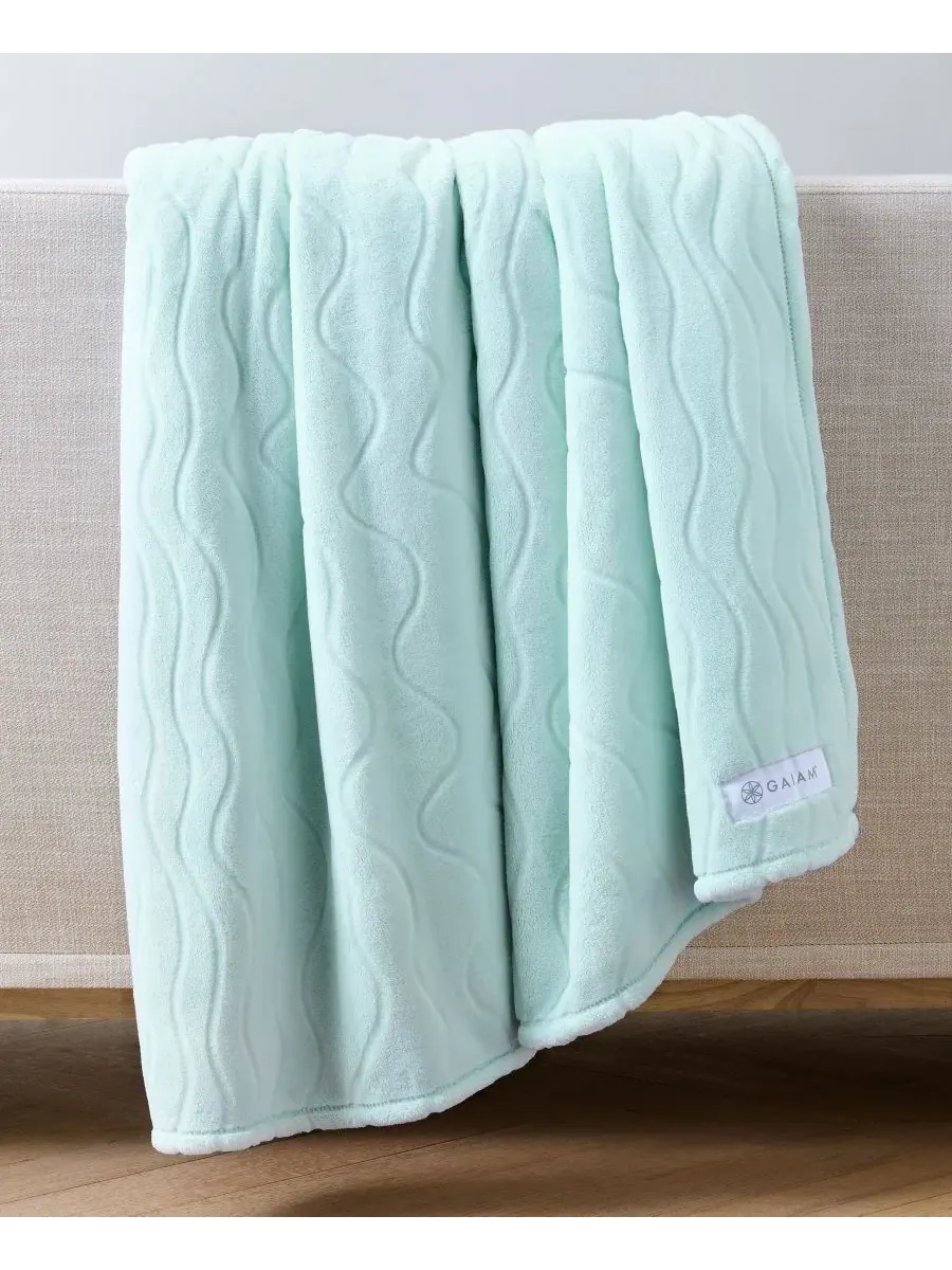 Плед из полиэстера Velvetloft Ultra-Soft Plush Throw Gaiam — голубой