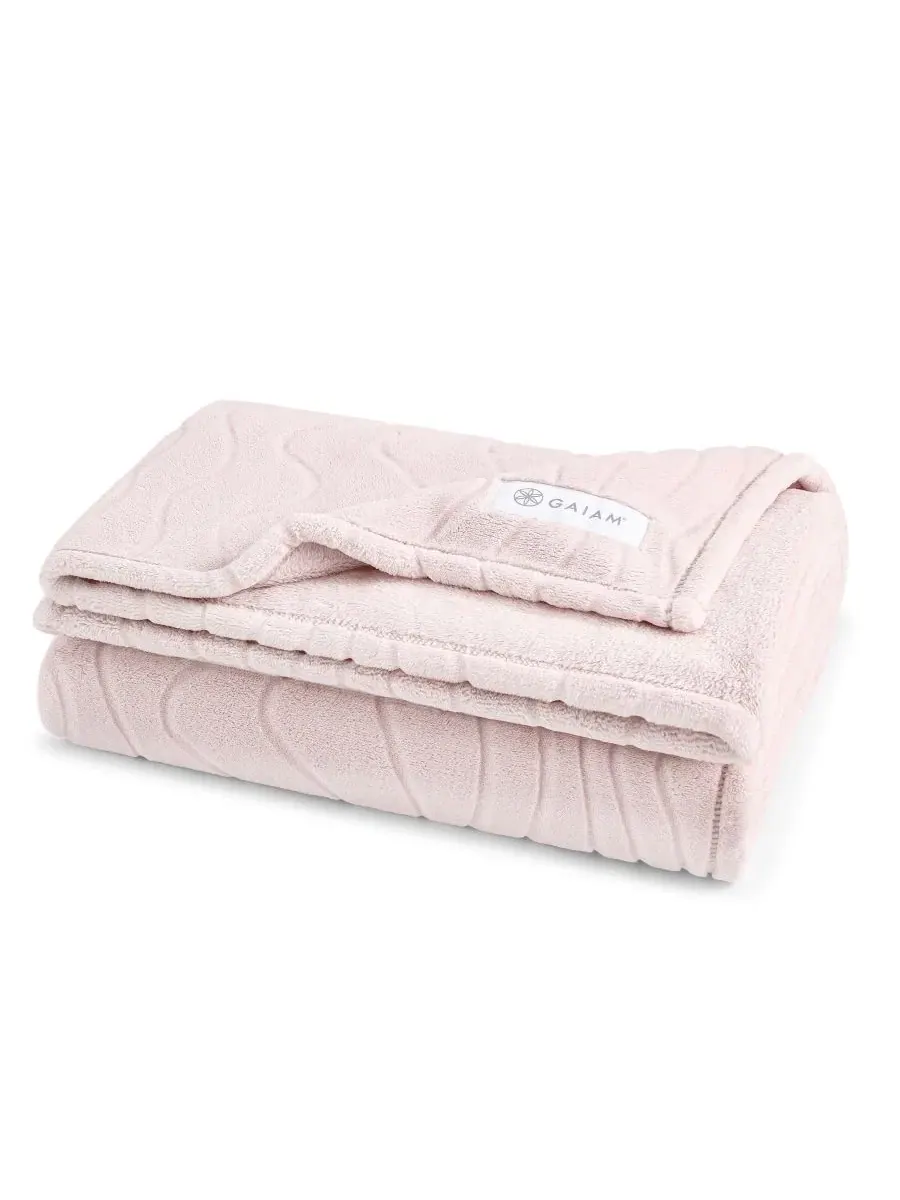 Плед из полиэстера с велюровым покрытием Velvetloft Ultra-Soft Plush Throw Gaiam — изображение 2 из 3, пудровый розовый
