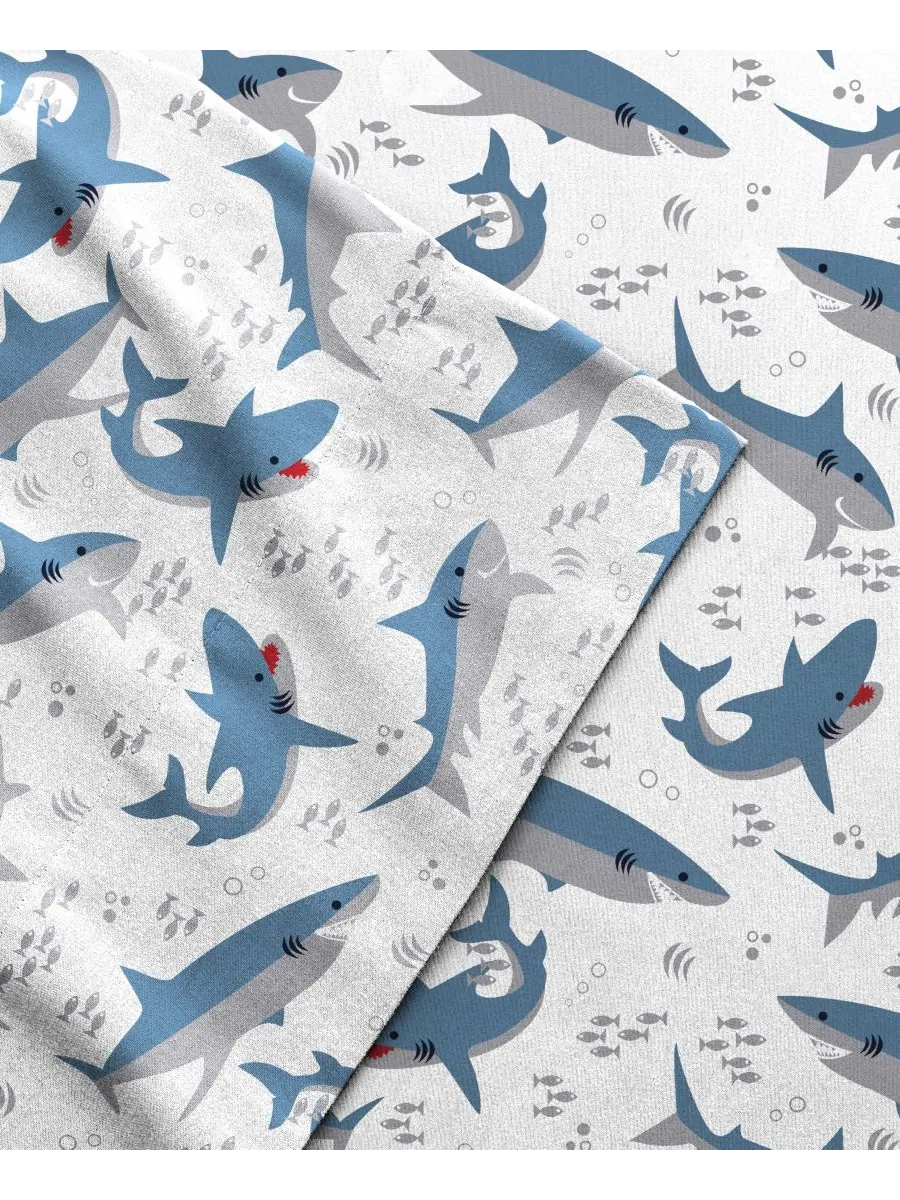 Комплект постельного белья Sharks из 3 предметов, размер Twin Dream Factory — изображение 4 из 6, синий