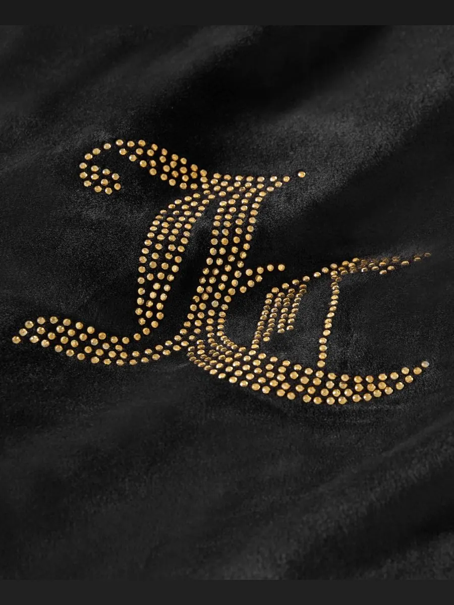 Комплект постельного белья из 3 предметов, велюровый, размер Full/Queen Juicy Couture — изображение 4 из 5, черный