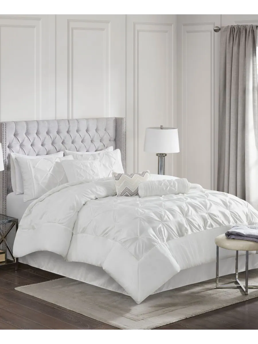 Комплект постельного белья Laurel Tufted из 7 предметов, размер Full Madison Park — изображение 2 из 9, белый