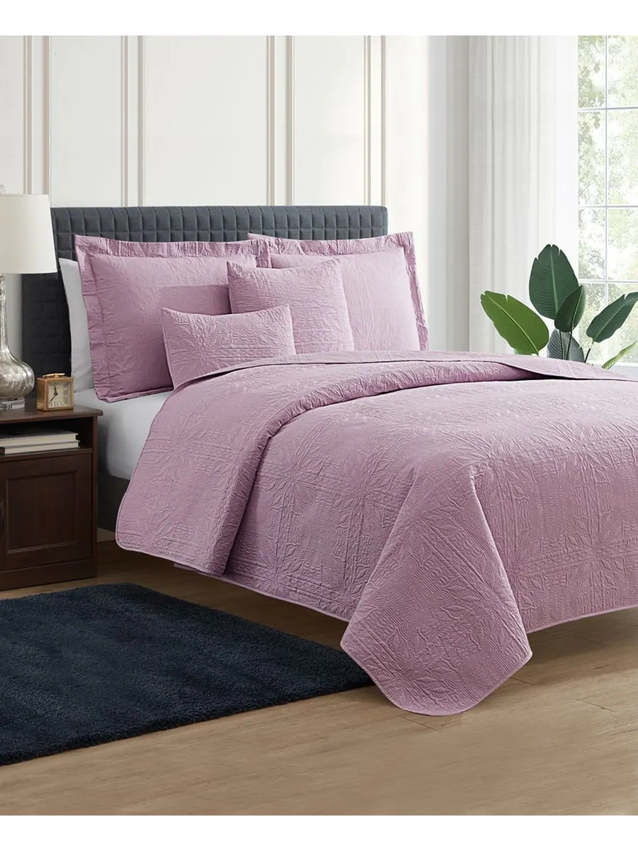 Комплект постельного белья из 5 предметов с рельефным рисунком, размер Full/Queen Nestl — изображение 6 из 6, фиолетовый