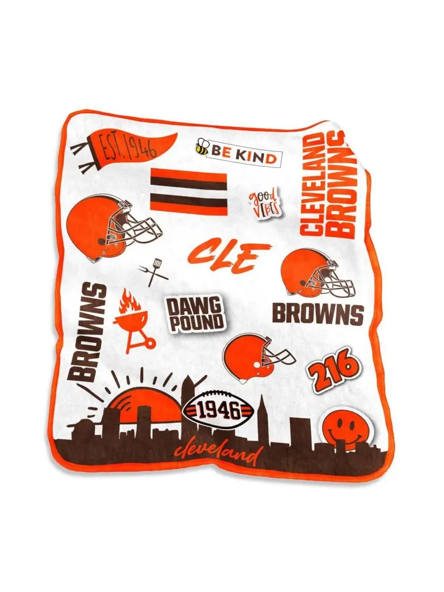 Плед из плюша Cleveland Browns Native Raschel размером 50'' x 60'' Logo Brands