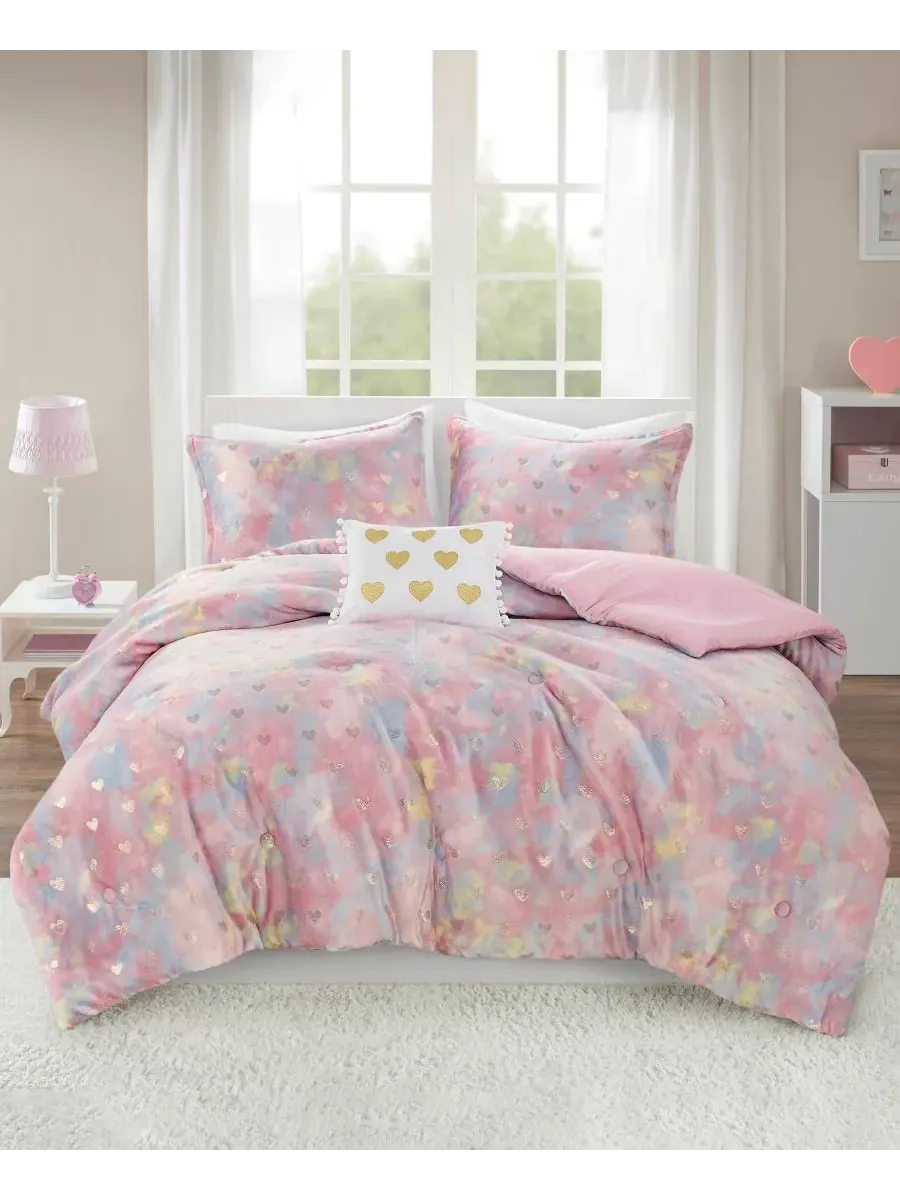 Комплект постельного белья Rosalie Metallic Heart из 3 предметов, размер Twin/Twin XL Intelligent