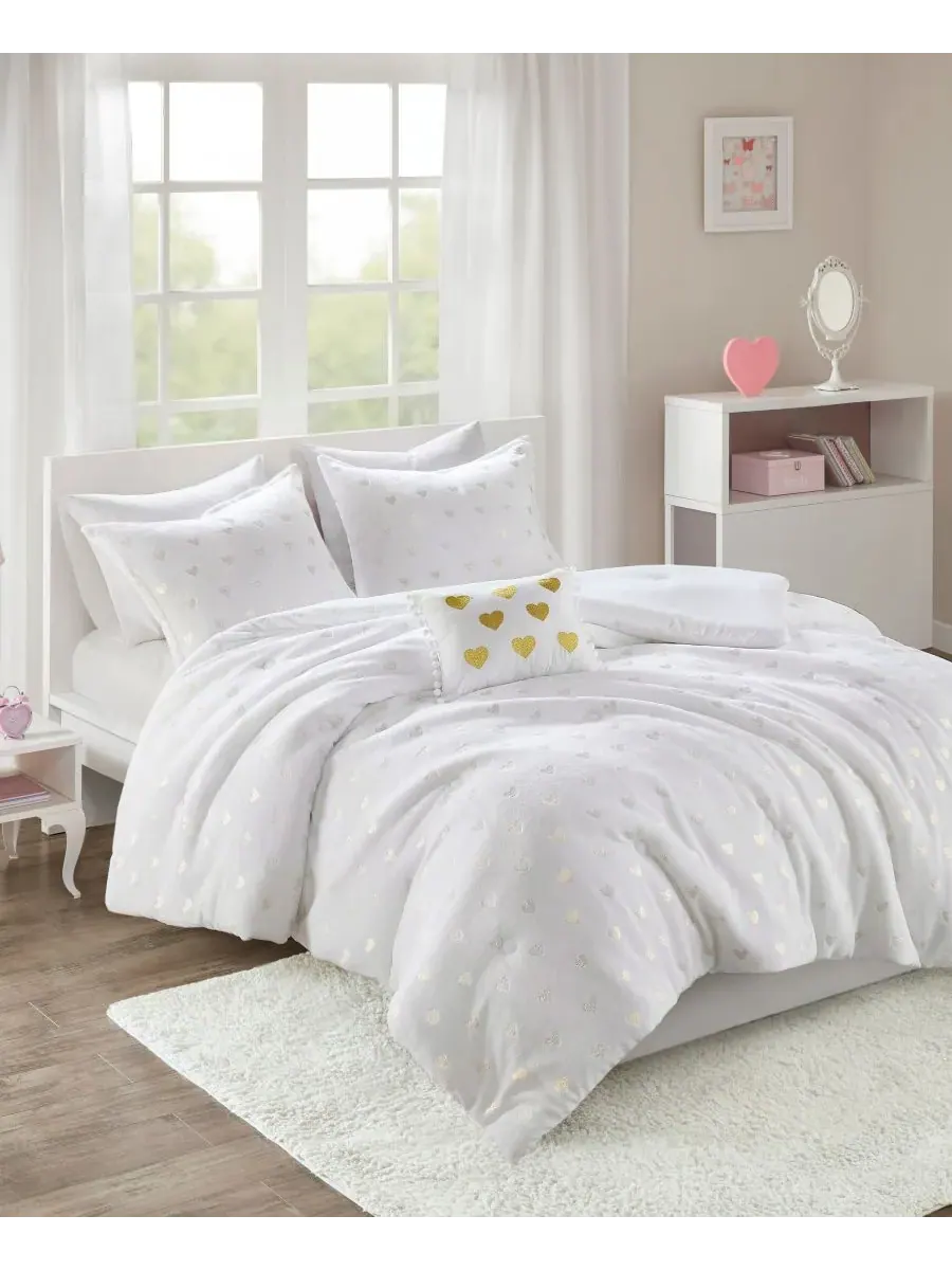Комплект постельного белья Rosalie Metallic Heart из 3 предметов, размер Twin/Twin XL Intelligent — изображение 8 из 10