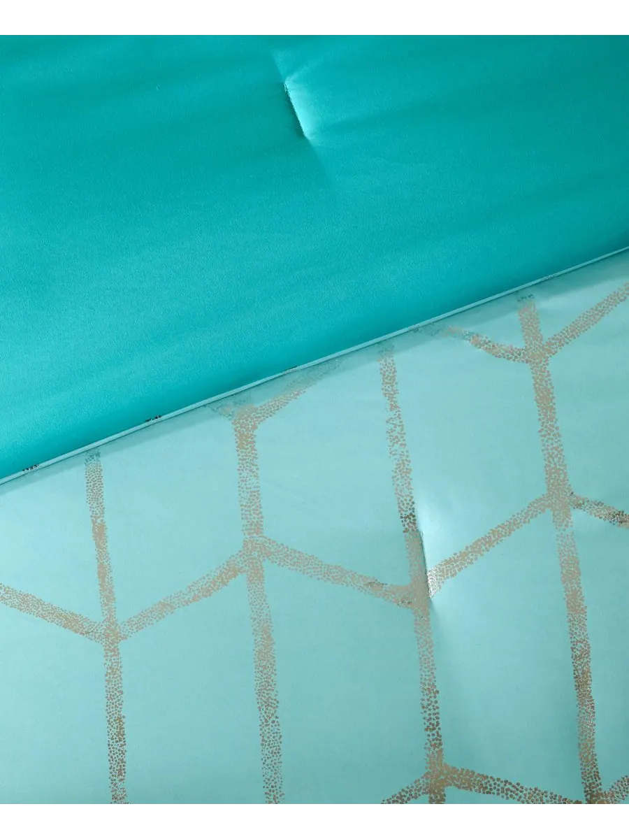 Комплект постельного белья Raina Metallic, 4 предмета, размер Twin/Twin XL Intelligent Design — изображение 7 из 7