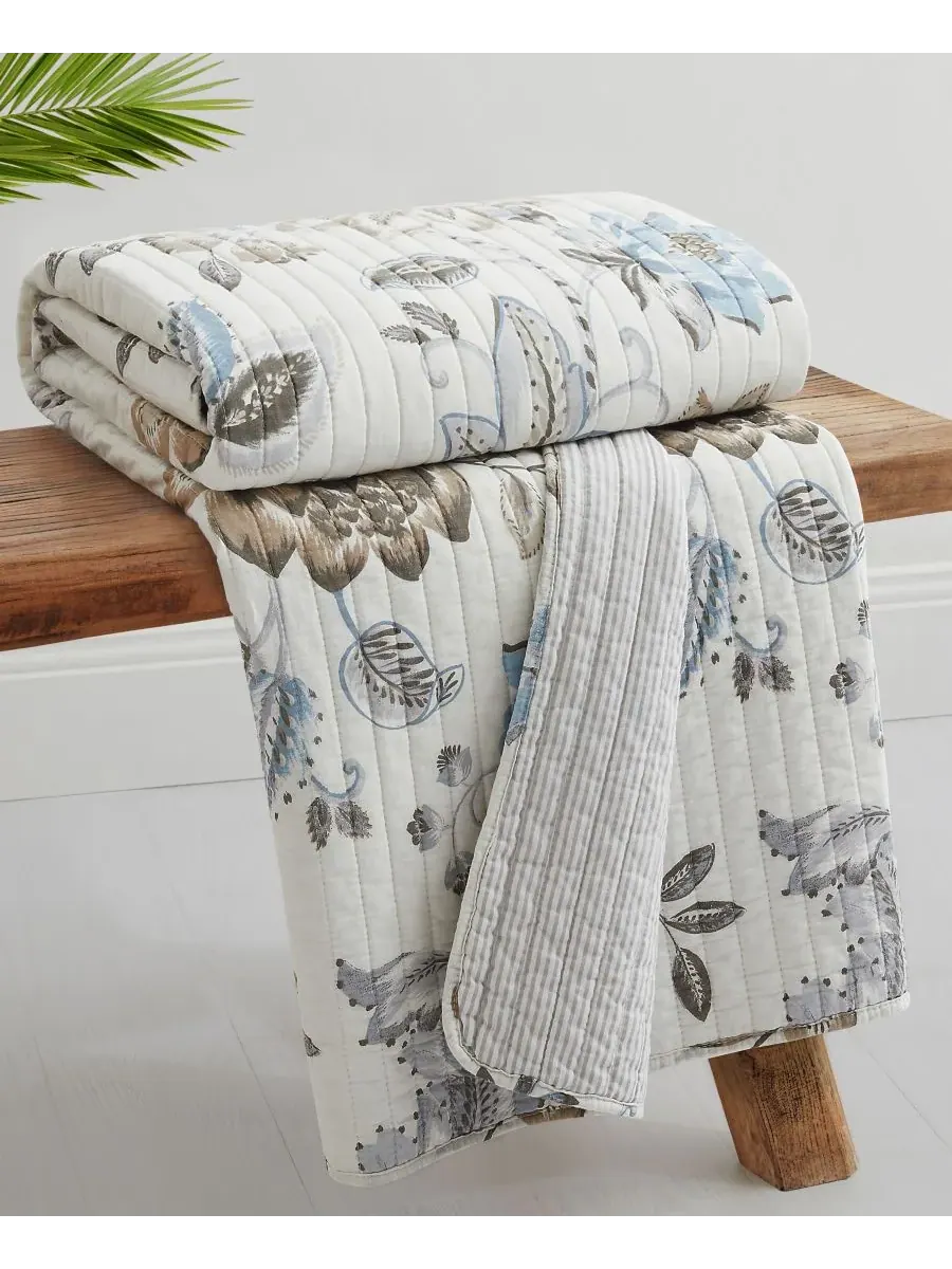 Двустороннее стеганое покрывало Maileen, 127 x 152 см Levtex — изображение 2 из 5, синий